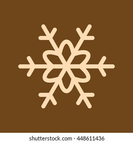 Very Useful Editable Vector icon of Snowflake on coffee color background. eps-10.