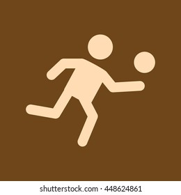 Very Useful Editable Vector icon of Volleyball on coffee color background. eps-10.