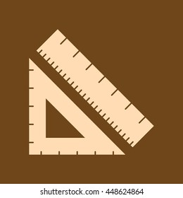 Very Useful Editable Vector icon of Ruler on coffee color background. eps-10.