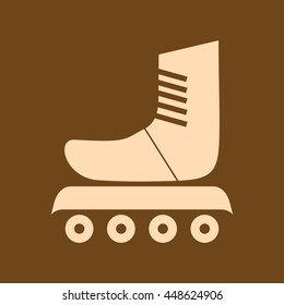Very Useful Editable Vector icon of Skates Shoes on coffee color background. eps-10.