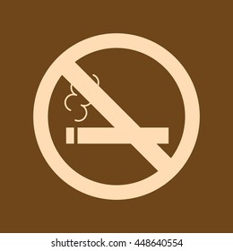 Very Useful Editable Vector icon of No Smoking on coffee color background. eps-10.