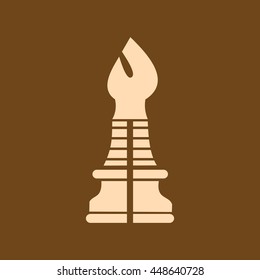 Very Useful Editable Vector icon of Chess Bishop on coffee color background. eps-10.