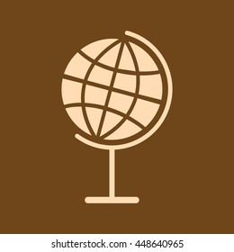 Very Useful Editable Vector icon of Globe on coffee color background. eps-10.