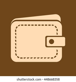 Very Useful Editable Vector icon of Wallet on coffee color background. eps-10.