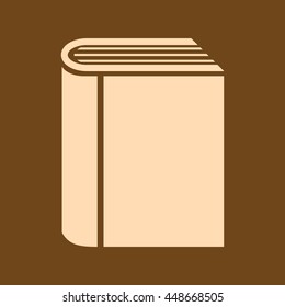 Very Useful Editable Vector icon of Book on coffee color background. eps-10.