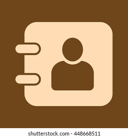Very Useful Editable Vector icon of Diary on coffee color background. eps-10.