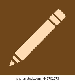 Very Useful Editable Vector icon of Pencil on coffee color background. eps-10.
