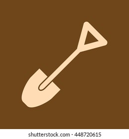 Very Useful Editable Vector icon of Shovel on coffee color background. Eps-10.