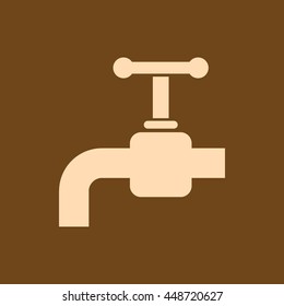 Very Useful Editable Vector icon of Water Tap on coffee color background. Eps-10.