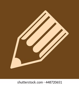 Very Useful Editable Vector icon of  Pencil on coffee color background. Eps-10.