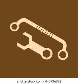 Very Useful Editable Vector icon of Wrench on coffee color background. Eps-10.
