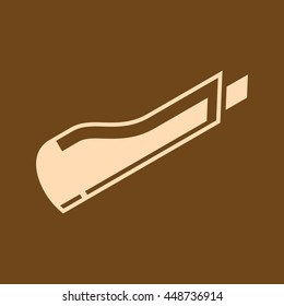 Very Useful Editable Vector icon of Paper Cutter on coffee color background. Eps-10.