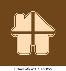 Very Useful Editable Vector icon of Home on coffee color background. Eps-10.