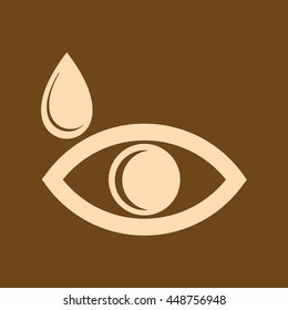 Very Useful Editable Vector icon of Eye on coffee color background. eps-10.