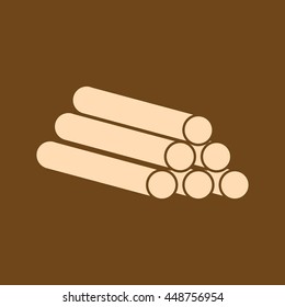 Very Useful Editable Vector icon of Pipe on coffee color background. eps-10.
