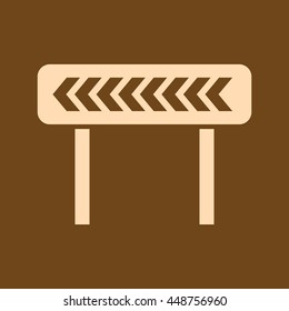 Very Useful Editable Vector icon of Left Diversion on coffee color background. eps-10.
