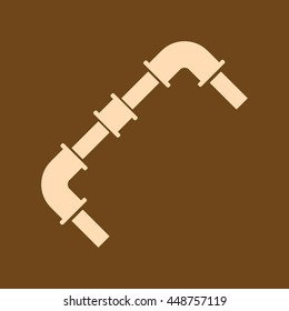 Very Useful Editable Vector icon of Pipe on coffee color background. eps-10.