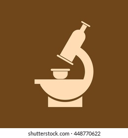 Very Useful Editable Vector icon of Microscope on coffee color background. eps-10.