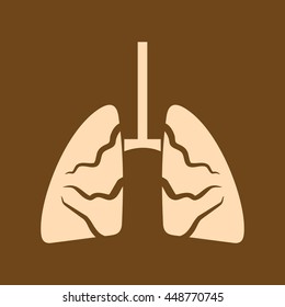 Very Useful Editable Vector icon of Lungs on coffee color background. eps-10.