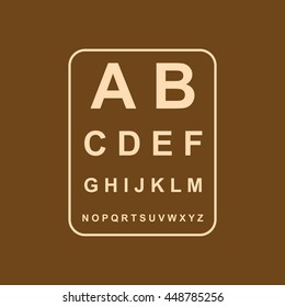 Very Useful Editable Vector icon of Eye Checking Board on coffee color background. eps-10.