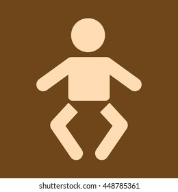 Very Useful Editable Vector icon of Infant baby on coffee color background. eps-10.