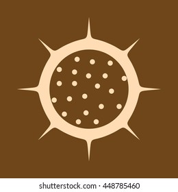 Very Useful Editable Vector icon of Virus on coffee color background. eps-10.