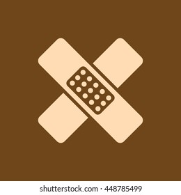 Very Useful Editable Vector icon of Bandage on coffee color background. eps-10.