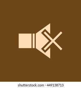Very Useful Editable Vector icon of Mute on coffee color background. eps-10.