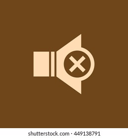 Very Useful Editable Vector icon of Mute on coffee color background. eps-10.