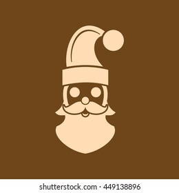 Very Useful Editable Vector icon of Santa Clause on coffee color background. eps-10.