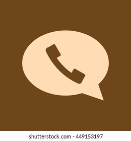 Very Useful Editable Vector icon of Call on coffee color background. eps-10.