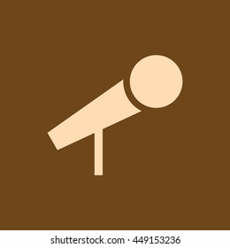 Very Useful Editable Vector icon of microphone on coffee color background. eps-10.