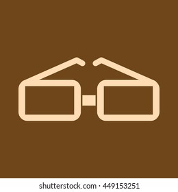 Very Useful Editable Vector icon of eye glasses on coffee color background. eps-10.