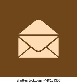 Very Useful Editable Vector icon of mail, envelope on coffee color background. eps-10.