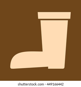 Very Useful Editable Vector icon of  garden Boots on coffee color background. eps-10.
