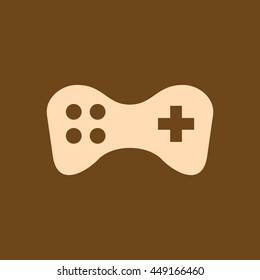Very Useful Editable Vector icon of  game remote on coffee color background. eps-10.