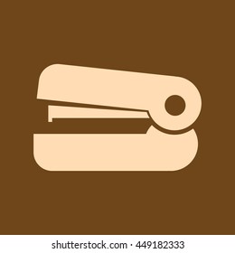Very Useful Editable Vector icon of Stapler on coffee color background. eps-10.