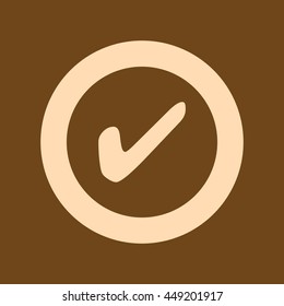 Very Useful Editable Vector icon of checked on coffee color background. eps-10.