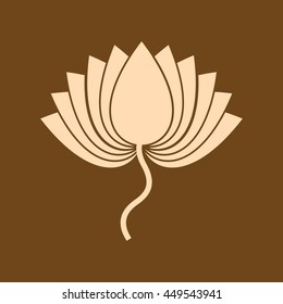Very Useful Editable Vector icon of lotus on coffee color background. eps-10.