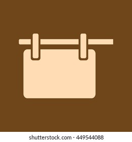Very Useful Editable Vector icon of blank billboard on coffee color background. eps-10.