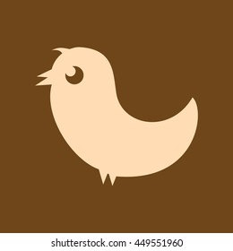 Very Useful Editable Vector icon of Bird on coffee color background. eps-10.