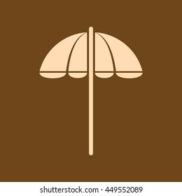 Very Useful Editable Vector icon of Parasol on coffee color background. eps-10.