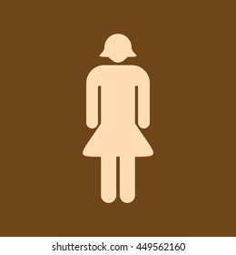 Very Useful Editable Vector icon of Female or Woman on coffee color background. eps-10.