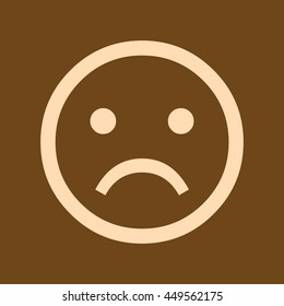 Very Useful Editable Vector icon of Sad Emotions on coffee color background. eps-10.
