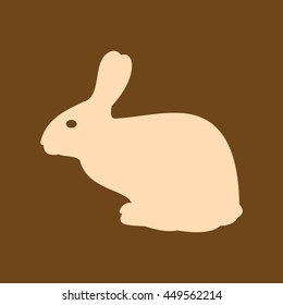 Very Useful Editable Vector icon of Rabbit on coffee color background. eps-10.