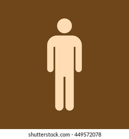 Very Useful Editable Vector icon of Man, male on coffee color background. eps-10.