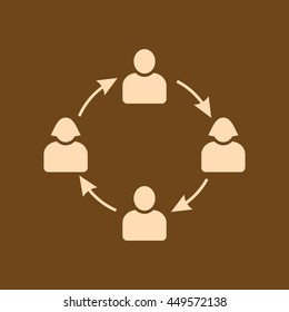 Very Useful Editable Vector icon of Team on coffee color background. eps-10.