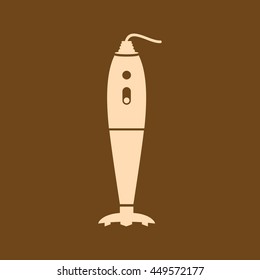 Very Useful Editable Vector icon of Hand Blender on coffee color background. eps-10.
