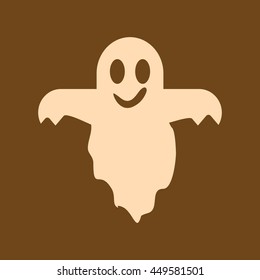 Very Useful Editable Vector icon of Ghost on coffee color background. eps-10.