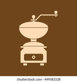 Very Useful Editable Vector icon of Coffee Machine  on coffee color background. eps-10.